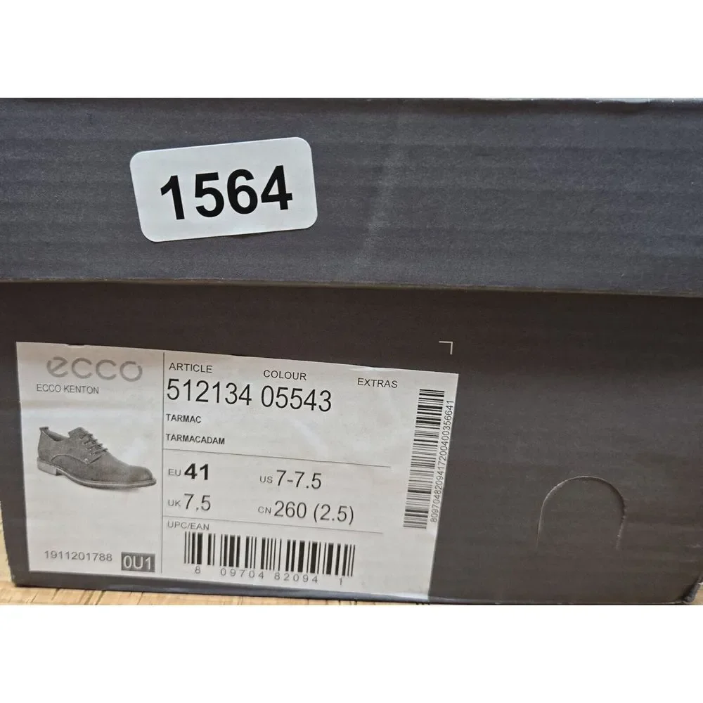 Ecco Kenton Shoes‎ Mens 7-7.5 EU41 Dress Office Casual Tarmac